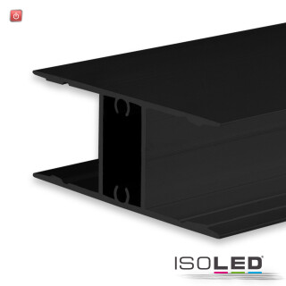 ISO114801 / LED Aufbauleuchtenprofil HIDE DOUBLE Aluminium schwarz RAL 9005, 200cm / 9009377089770