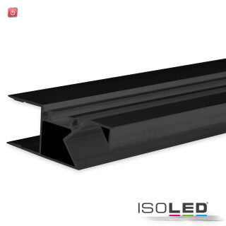 ISO114807 / LED Aufbauleuchtenprofil HIDE ASYNC Aluminium schwarz RAL 9005, 200cm / 9009377089657