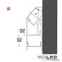 ISO114807 / LED Aufbauleuchtenprofil HIDE ASYNC Aluminium schwarz RAL 9005, 200cm / 9009377089657