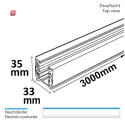 ISO114548 / 3-Phasen S1 Stromschiene, 3m, schwarz / 9009377081828