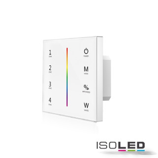 ISO114595 / Sys-Pro RGB+W 4 Zonen Einbau-Touch-Fernbedienung + DMX Output, weiß, 230V / 9009377083044