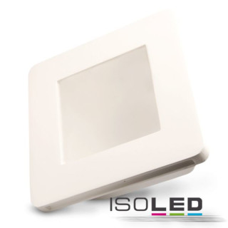 ISO112075 / Gips-Einbaustrahler GX5,3, quadratisch mit Glas satin, rückversetzt, weiss / 9009377023538