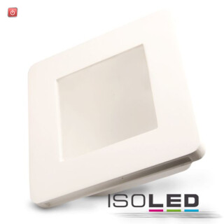 ISO112075 / Gips-Einbaustrahler GX5,3, quadratisch mit Glas satin, rückversetzt, weiss / 9009377023538