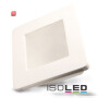 ISO112075 / Gips-Einbaustrahler GX5,3, quadratisch mit Glas satin, rückversetzt, weiss / 9009377023538