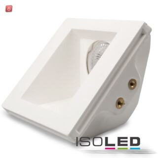 ISO112077 / Gips-Einbaustrahler GX5,3, quadratisch, rückversetzt, asymmetrisch, weiss / 9009377023576