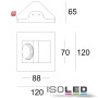 ISO112077 / Gips-Einbaustrahler GX5,3, quadratisch, rückversetzt, asymmetrisch, weiss / 9009377023576
