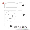 ISO112078 / Gips-Einbaustrahler GX5,3, quadratisch,...
