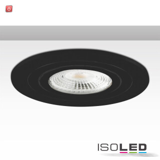 ISO114418 / Einbaurahmen rund für GU10/MR16, Lochausschnitt 68mm, Alu schwarz / 9009377078521