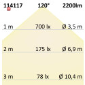 ISO114117 / LED Downlight Flex 23W, prismatisch, 120°, Lochausschnitt 50-210mm, neutralweiß, dimmbar / 9009377071751