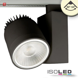 ISO114132 / 3-PH Schienen-Strahler fokussierbar, 35W, 30°-50°, schwarz matt, 3000K, CRI92 / 9009377072604