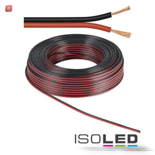 ISO114163 / Kabel 50m Rolle 2-polig 1.5mm² H03VH-H YZWL, schwarz/rot, AWG16 / 9009377073229