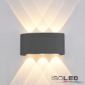 ISO113987 / LED Wandleuchte Up&Down 6*1W CREE, IP54, sandschwarz, warmweiß / 9009377068126