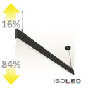 ISO114000 / LED Hängeleuchte Linear Up+Down 1200, 40W, prismatisch, linear- u. 90° verbindbar, schwarz, warmweiß / 9009377068409
