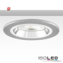 ISO114016 / Einbaurahmen Kombi für GU10/MR16, Alu gebürstet + weiß-silber / 9009377068843