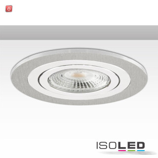 ISO114018 / Einbaurahmen Kombi für GU10/MR16, Alu gebürstet + Alu weiß / 9009377068881