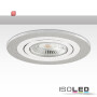 ISO114018 / Einbaurahmen Kombi für GU10/MR16, Alu gebürstet + Alu weiß / 9009377068881