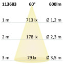 ISO113683 / GU10 Vollspektrum LED Strahler 7W COB, 60°, 4000K, dimmbar / 9009377061608