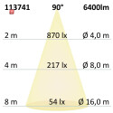 ISO113741 / LED Hallenleuchte LN 50W, IK10, 90°, IP65, 1-10V dimmbar, neutralweiß / 9009377062971
