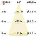 ISO113744 / LED Hallenleuchte LN 50W, IK10, 60°, IP65, 1-10V dimmbar, kaltweiß / 9009377063008