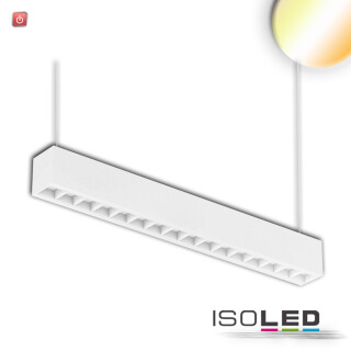 ISO114060 / LED Aufbau/Hängeleuchte Linear Raster 20W, anreihbar, weiß, ColorSwitch 3000|3500|4000K / 9009377070358