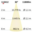 ISO113412 / LED Hallenleuchte LN 100W 30°, IP65, 1-10V dimmbar, kaltweiß / 9009377053887