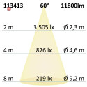ISO113413 / LED Hallenleuchte LN 100W 60°, IP65, 1-10V dimmbar, kaltweiß / 9009377053894