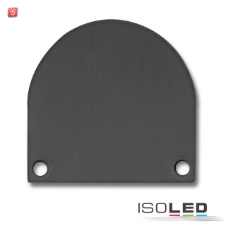 ISO113191 / Endkappe EC46 Alu schwarz RAL 9005 für SURF/DIVE24 FLAT mit COVER13, 2 STK, inkl. Schraube / 9009377049569