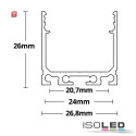 ISO113192 / LED Aufbauprofil SURF24 Aluminium pulverbeschichtet weiß RAL 9010, 200cm / 9009377049583