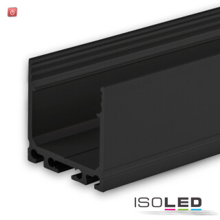 ISO113193 / LED Aufbauprofil SURF24 Aluminium schwarz eloxiert RAL 9005, 200cm / 9009377049606