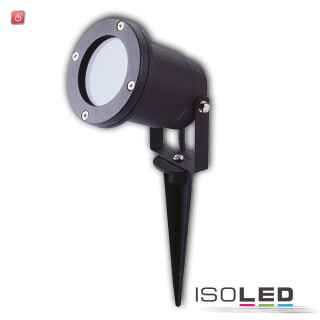 ISO113296 / Aufbaustrahler GU10, IP65, schwarz inkl. Erdspieß / 9009377051791