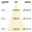 ISO113304 / LED Einbaustrahler SUNSET mit variabler Tiefe, weiß, 9W, 45°, 2000-2800K, Dimm-to-warm / 9009377051951