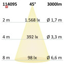 ISO114095 / 3-PH Raster-Schienen-Strahler, 35W, 45°, schwarz matt, neutralweiß / 9009377071201