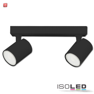 ISO114099 / Wand-/Deckenleuchte GU10 Dual, IP20, schwarz, exkl. Leuchtmittel / 9009377071287