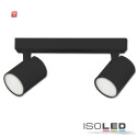 ISO114099 / Wand-/Deckenleuchte GU10 Dual, IP20, schwarz,...
