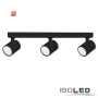 ISO114101 / Wand-/Deckenleuchte GU10 Triple, IP20, schwarz, exkl. Leuchtmittel / 9009377071324