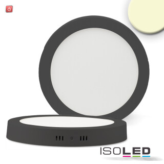 ISO113331 / LED Deckenleuchte schwarz, 24W, rund, 300mm, warmweiß dimmbar / 9009377052781