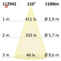 ISO112942 / LED Downlight, 15W, ultraflach, ColorSwitch 2600K|3100K|4000K, dimmbar / 9009377043468