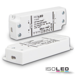 ISO113049 / LED Trafo 12V/DC, 0-15W, ultraflach, SELV / 9009377045639