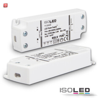 ISO113049 / LED Trafo 12V/DC, 0-15W, ultraflach, SELV / 9009377045639