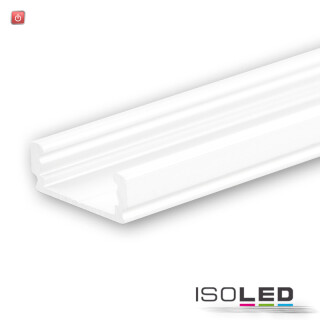 ISO113079 / LED Aufbauprofil SURF12 FLAT Aluminium pulverbeschichtet weiß RAL 9010, 200cm / 9009377047091
