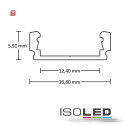 ISO113079 / LED Aufbauprofil SURF12 FLAT Aluminium pulverbeschichtet weiß RAL 9010, 200cm / 9009377047091