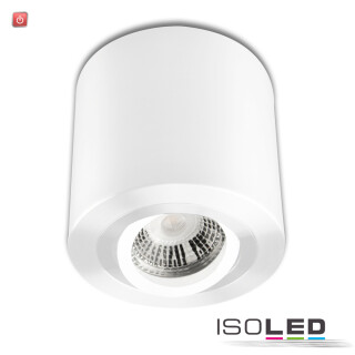 ISO113121 / Deckenaufbauleuchte rund für GU10/MR16, Alu weiß, exkl. Leuchtmittel / 9009377048111