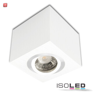 ISO113124 / Deckenaufbauleuchte eckig für GU10/MR16, Alu weiß, exkl. Leuchtmittel / 9009377048302