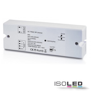 ISO112699 / Sys-One Funk Dimmer für dimmbare 230V LED Leuchtmittel/Trafos, 2x288VA / 9009377038655