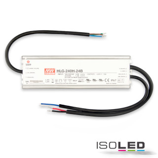 ISO112712 / LED Trafo MW HLG240H-24B 24V/DC, 0-240W, 1-10V (100-240W) dimmbar, IP67, SELV / 9009377038846
