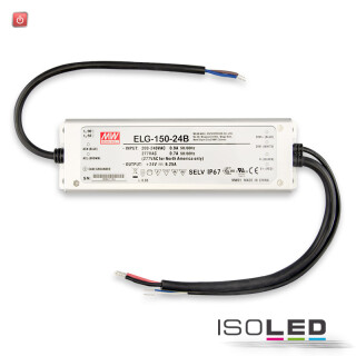 ISO112713 / LED Trafo MW ELG-150-24B 24V/DC, 0-150W, 1-10V (60-150W) dimmbar, IP67, SELV / 9009377038839