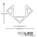 ISO113172 / LED Eckprofil CORNER11 Aluminium schwarz  RAL 9005, 200cm / 9009377049187