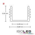 ISO113174 / LED Aufbauprofil SURF12 BORDERLESS Aluminium schwarz eloxiert RAL 9005, 200cm / 9009377049224