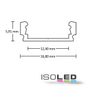 ISO113175 / LED Aufbauprofil SURF12 FLAT Aluminium schwarz eloxiert RAL 9005, 200cm / 9009377049248