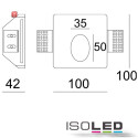 ISO112169 / Gips-Wand-Einbauleuchte, quadratisch,...